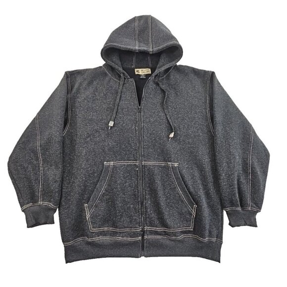 BTL Beyond The Limits Full Zip Hoodie Men's 2XL Heathered Black Contrast Stitch
